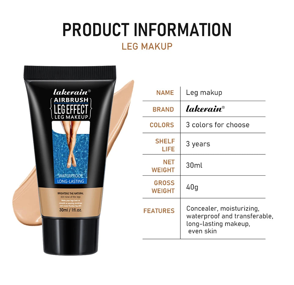 Leg Makeup Waterproof Foundation Moisturizing Blemish Cover Lotion