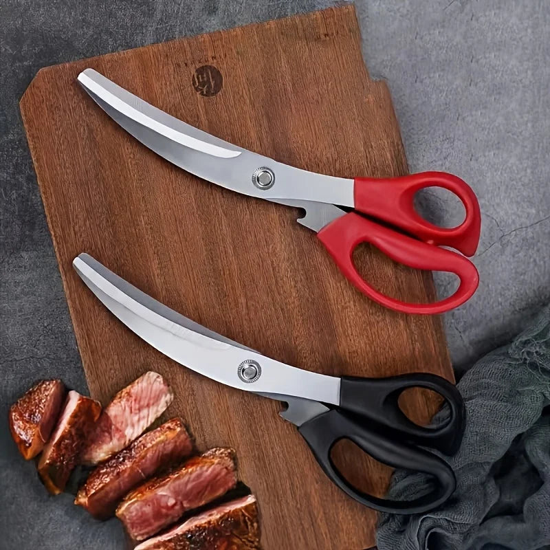 2pc Stainless Steel Kitchen Scissors Heavy Duty BBQ Meat Poultry Shears - 8