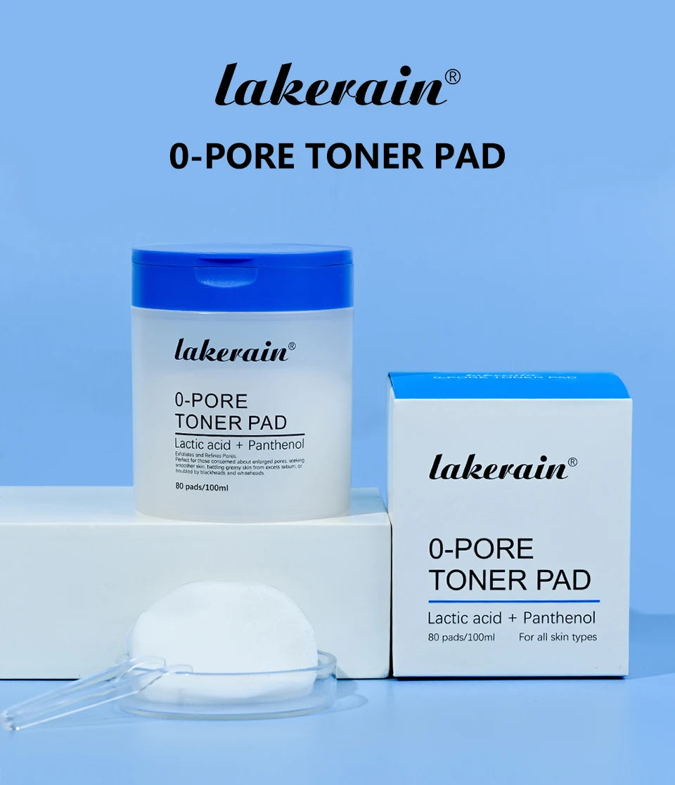 Lakerain Pore Toner Pad and Pink Peptide Facial Serum Skincare Set