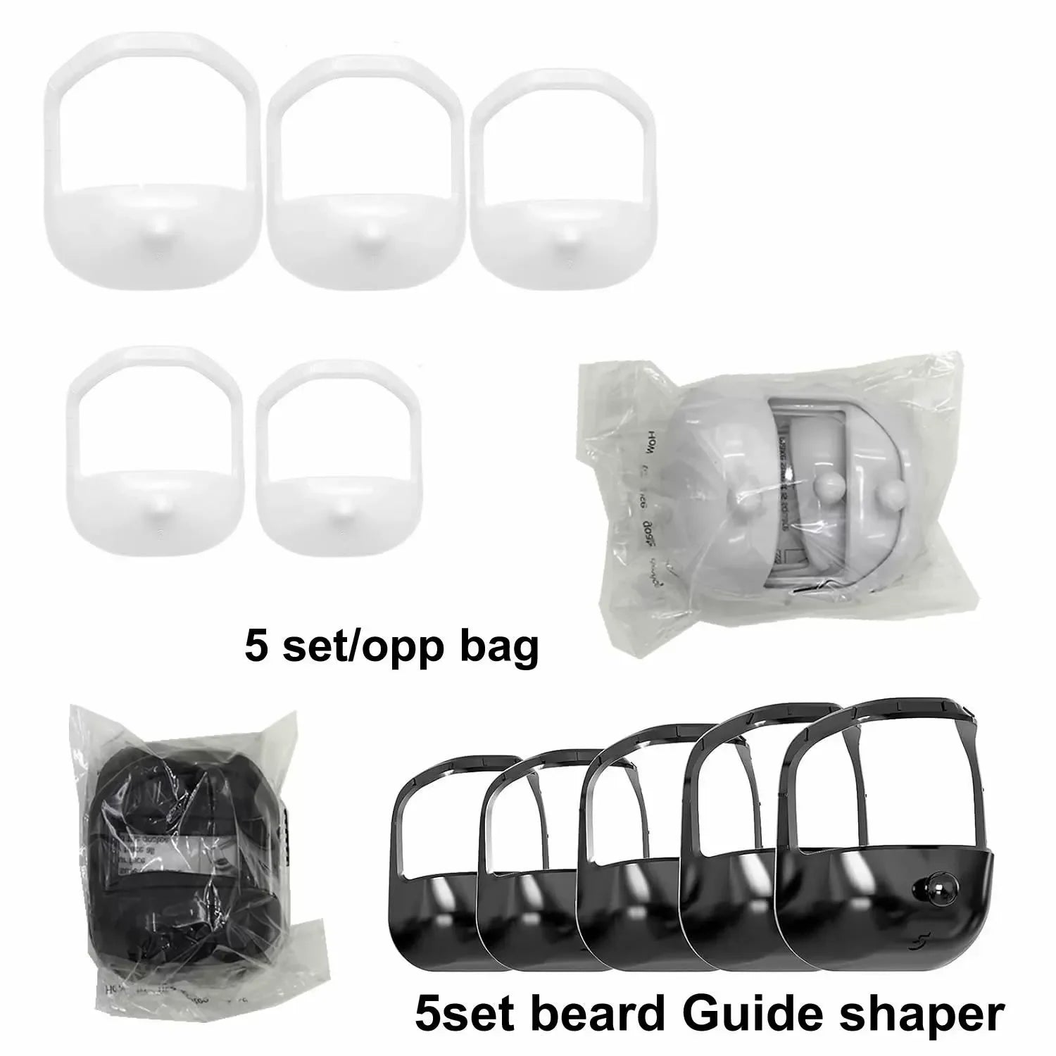 5-Piece Beard Styling Template and Shaping Tool for Precision Grooming - 5