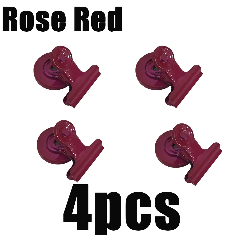 4pcs Magnetic Clips Set Strong Refrigerator Magnets for Notes and Photos - 15