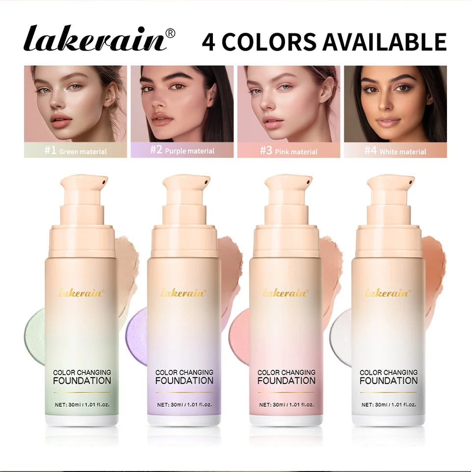 Lakerain Color Changing Liquid Foundation Moisturizing Base Makeup - 8