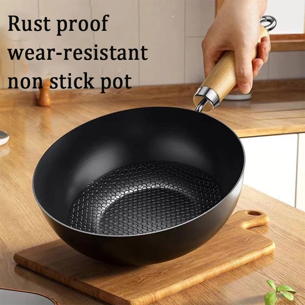 Non Stick Frying Pan Iron Wok Induction Kitchen Cooking Skillet Pan