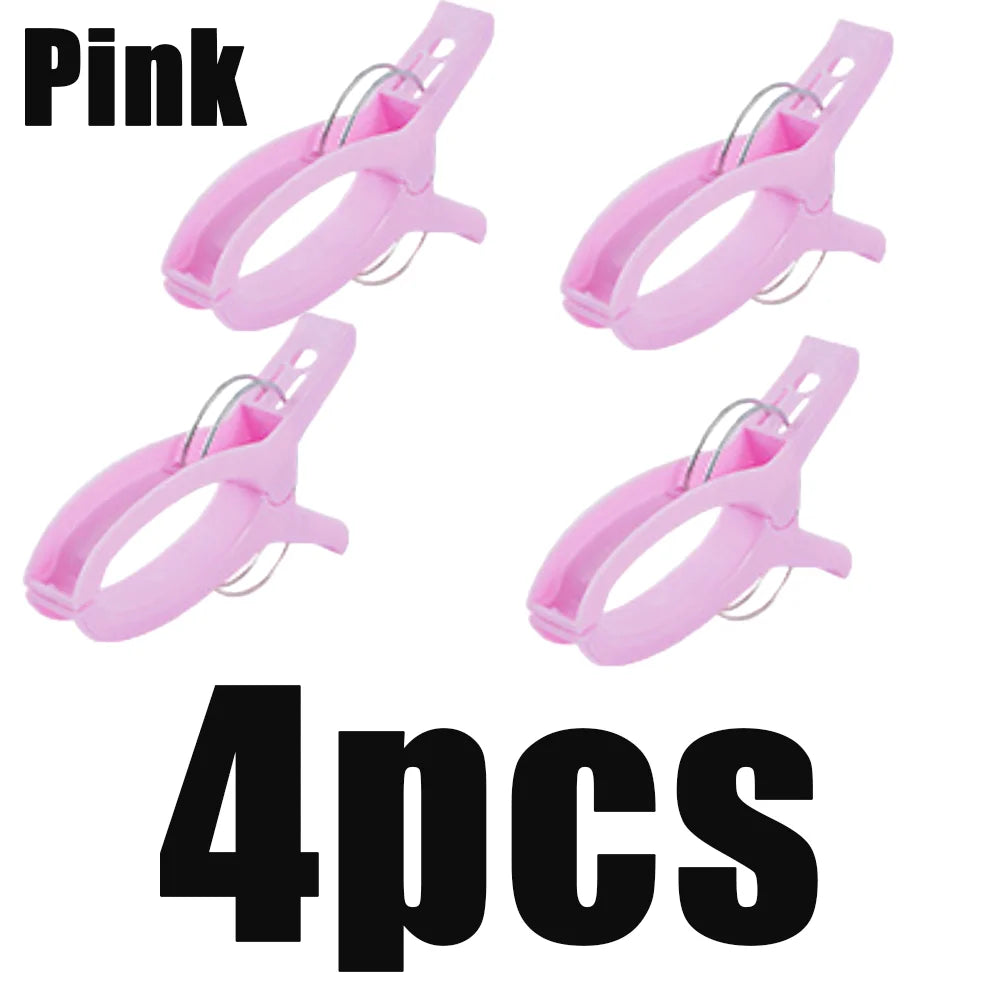 Large Beach Towel Clips Heavy Duty Non Slip Plastic Lounger Pegs - 15