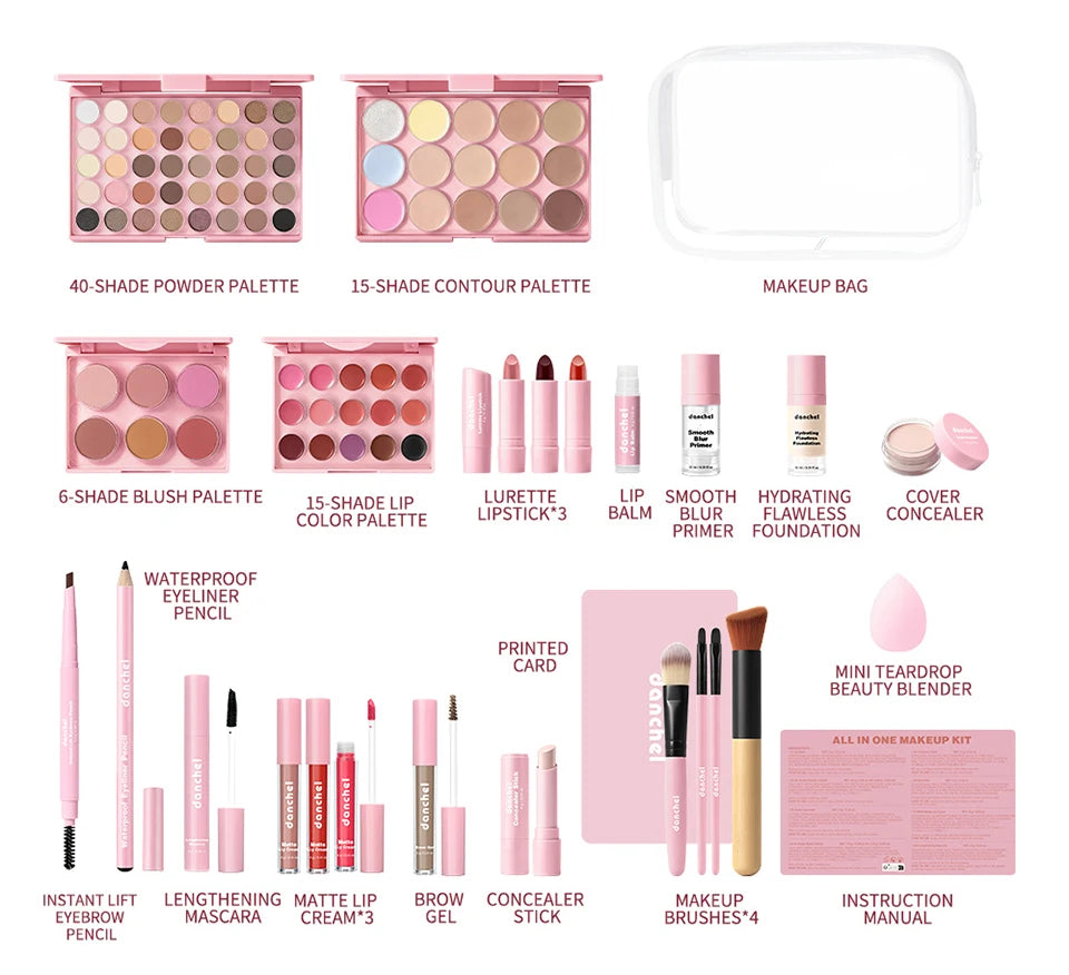 All In One Makeup Kit Full Cosmetics Set Palette Brush Gift - 8