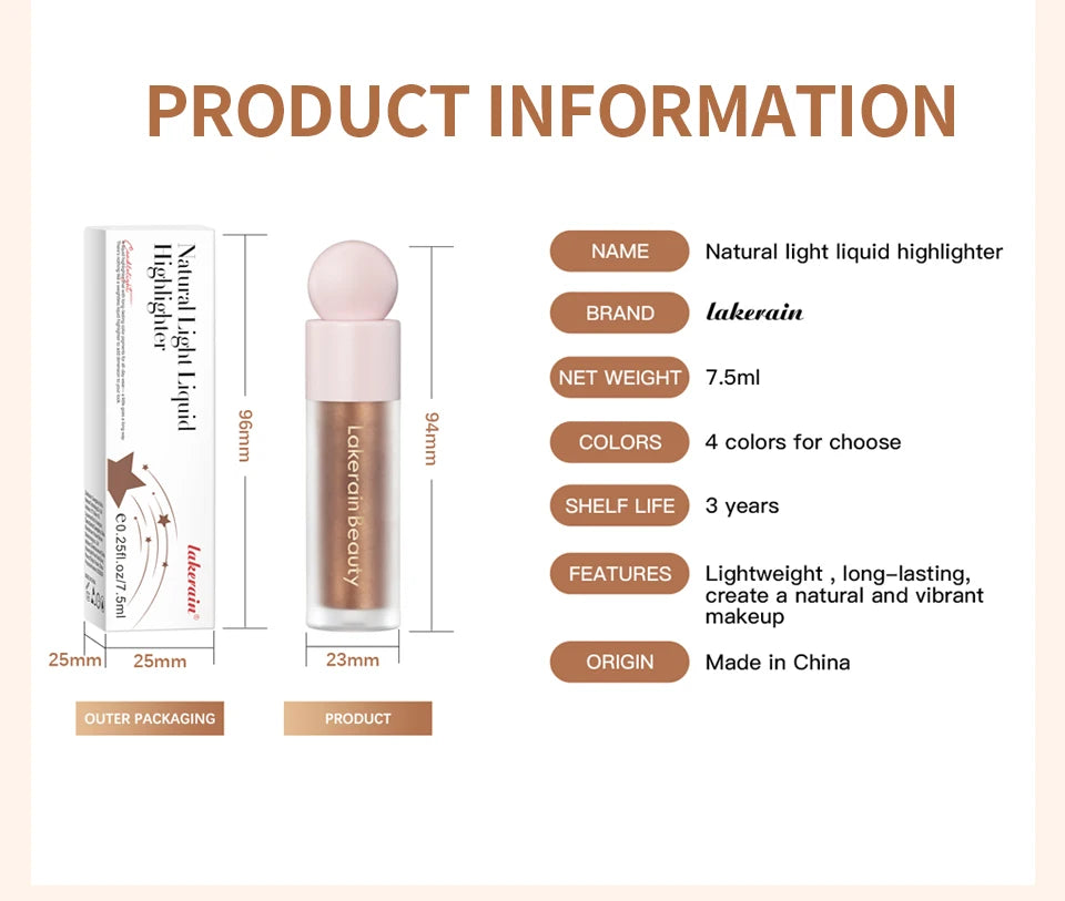 Liquid Highlighter Makeup Natural Glow Luminizer - 20