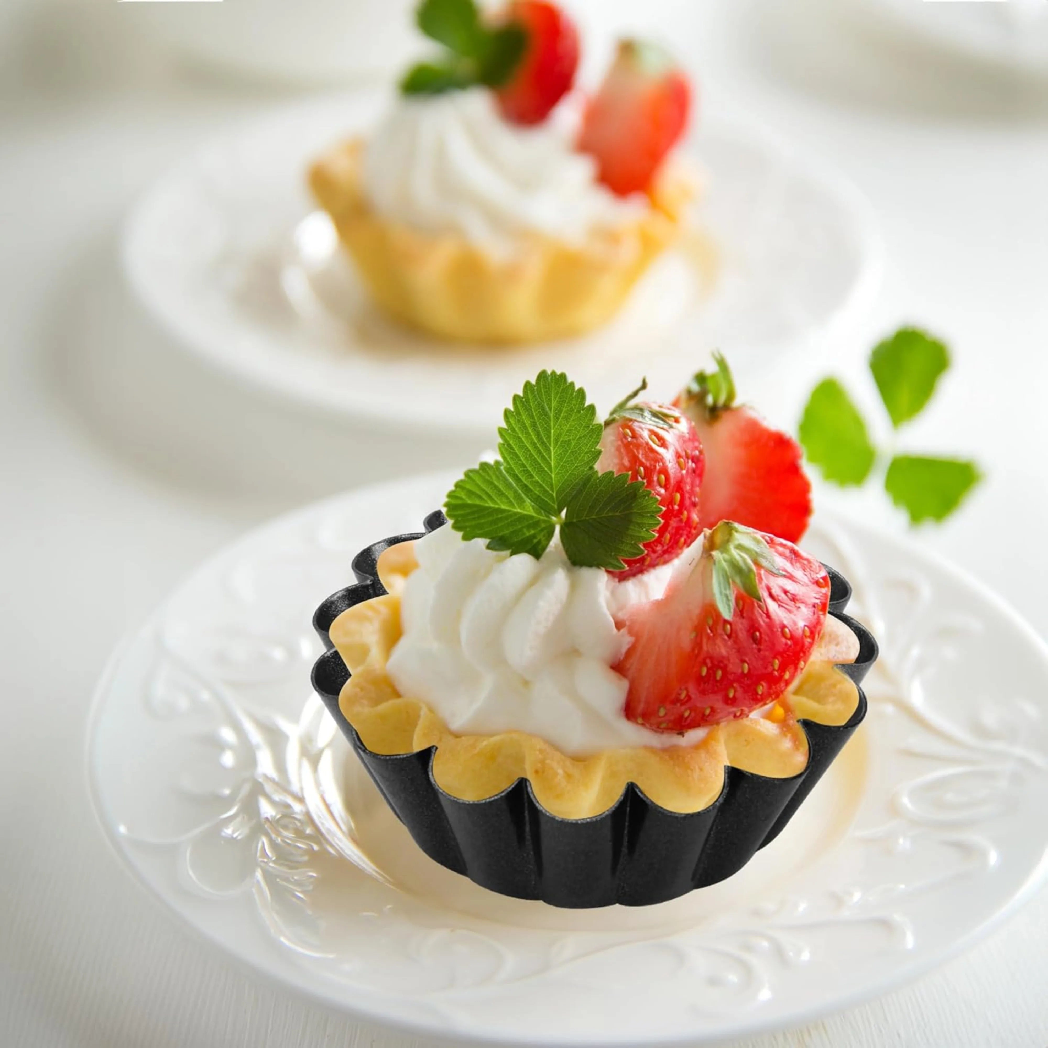24PCS Non-Stick Egg Tart Molds Carbon Steel Fluted Baking Cups Set - 2
