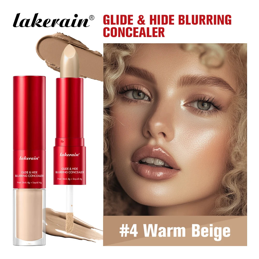2-in-1 Glide & Hide Blurring Concealer Liquid Foundation Makeup