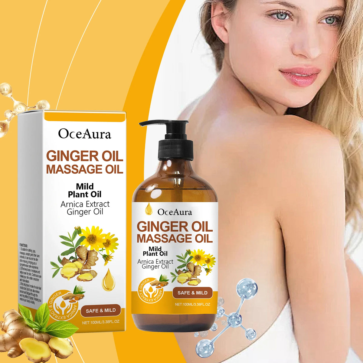 Ginger Massage Oil Body Relaxing Essential Oil