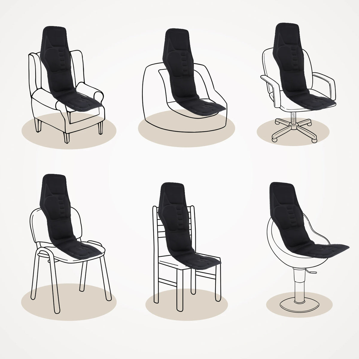 Electric Back Massager Heating Chair Cushion Vibrator Mat