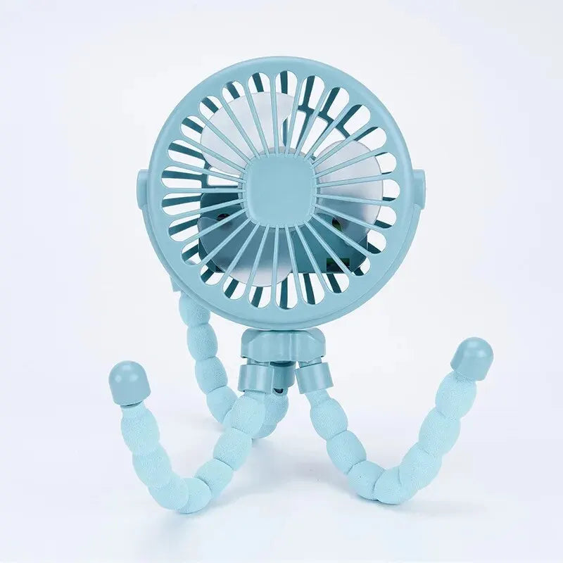 Portable Octopus Stroller Fan Flexible Tripod USB Rechargeable Mini Fan - 7