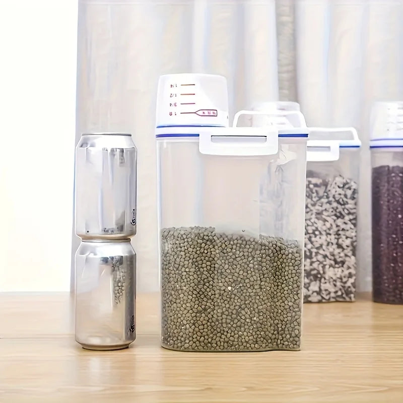 4 Pack Airtight Rice Storage Container Set with Measuring Cup Dispenser - 14