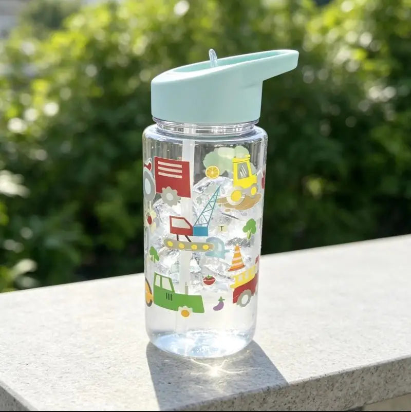 500ml Cute Dinosaur Straw Water Bottle Portable BPA Free Travel Cup