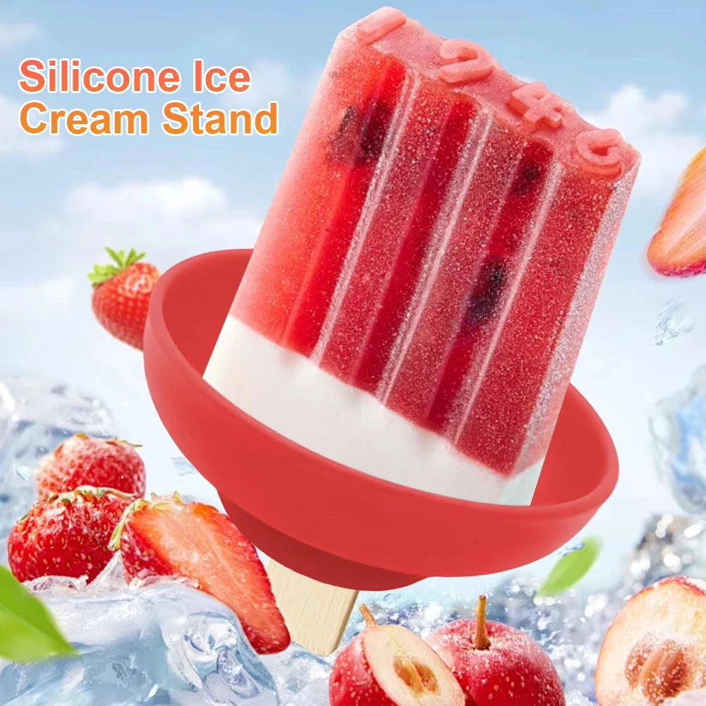 Drip Free Popsicle Holder Silicone Reusable Ice Cream Catcher for Kids