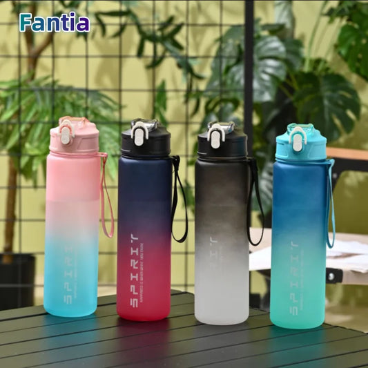800ml Sports Water Bottle Leak Proof Portable Fitness Gym Cup