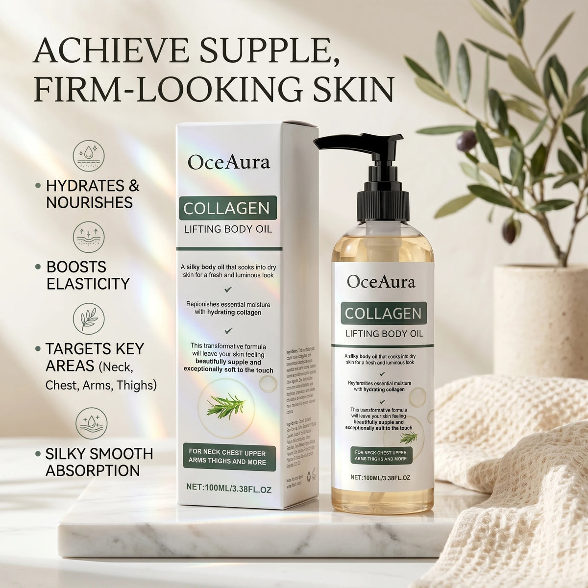 Collagen Body Firming Massage Oil Tightening Hydrating Skin Care