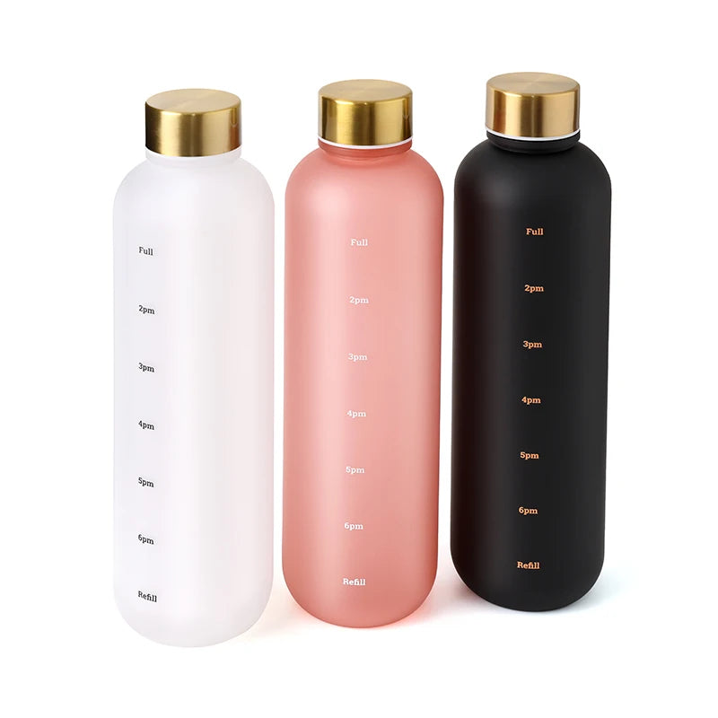 1L Motivational Water Bottle with Time Marker Leakproof Fitness Jug - 8