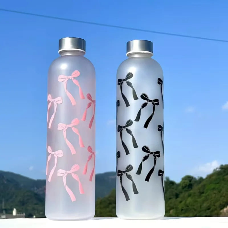 1000ml Frosted Floral Water Bottle BPA Free Large Sports Drink Cup