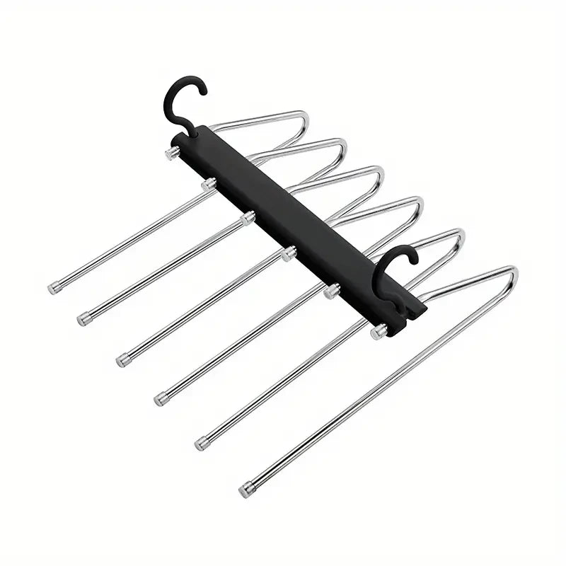 5-Layer Folding Pants Hanger Space Saving Closet Trouser Rack - 9