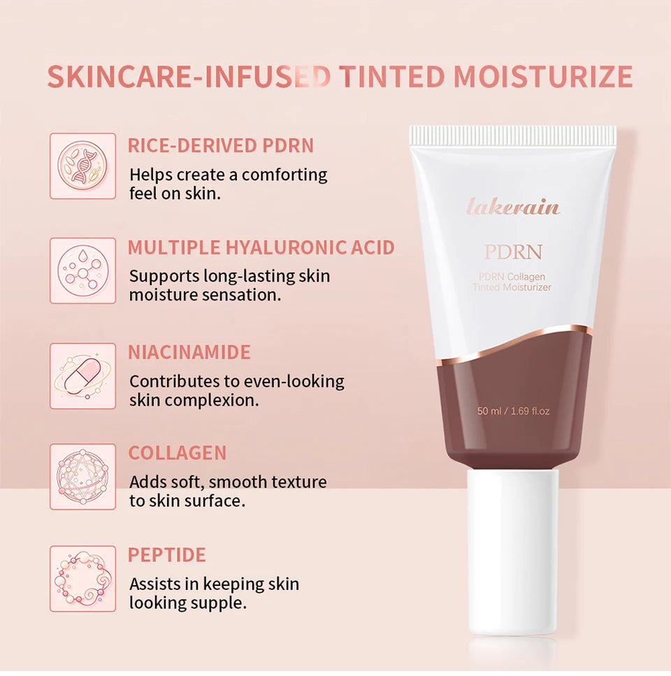 PDRN Collagen Tinted Moisturizer Radiant Glow Foundation Makeup