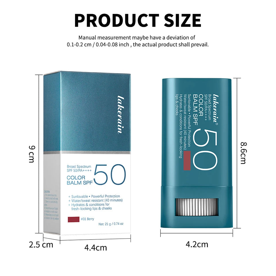 SPF 50 Blush Balm Stick Hydrating Sunscreen Makeup - 16