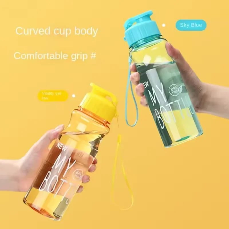 500ml Transparent Sport Water Bottle BPA Free Leakproof Travel Cup