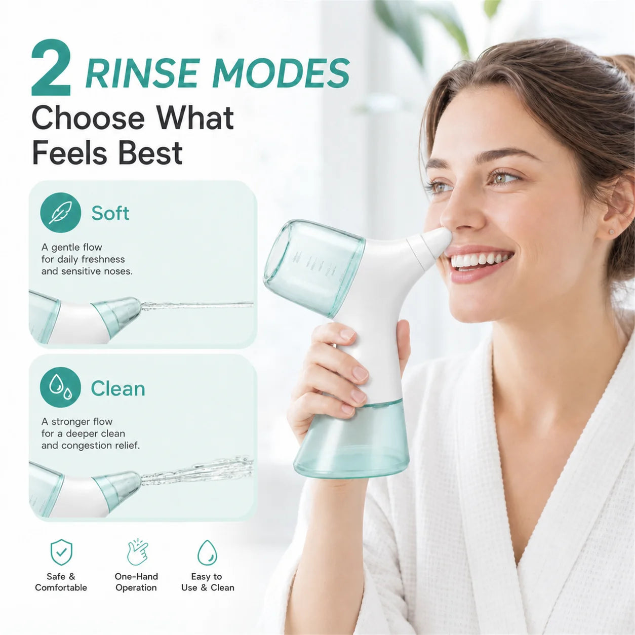 Mornwell Electric Nasal Irrigator Sinus Rinse Machine - 2