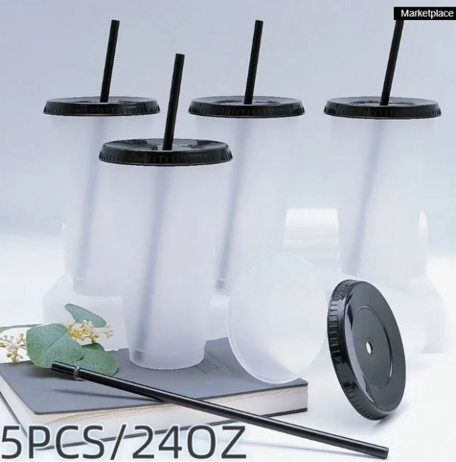 Reusable Glitter Tumbler Cups with Lids and Straws for Party Drinks
