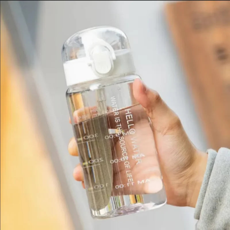 550ml Leak Proof Sports Water Bottle with Time Marker and Straw - 8