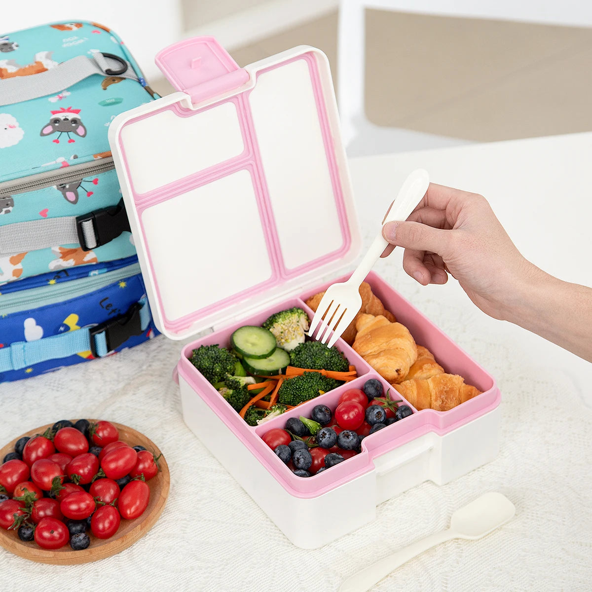 Insulated Lunch Bag Cute Floral Print Bento Box Thermal Cooler Tote - 10