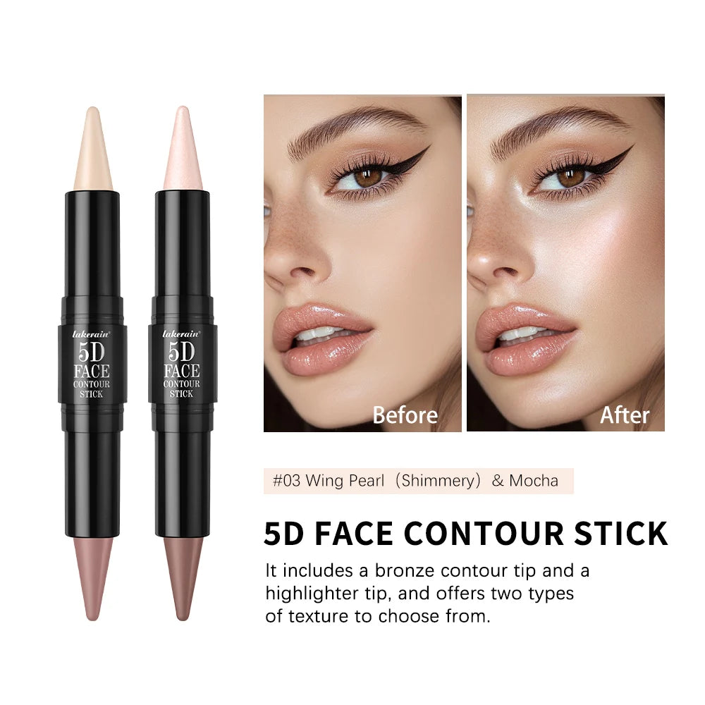 Dual-Ended Contour & Highlighter Stick Waterproof Face Bronzer - 4