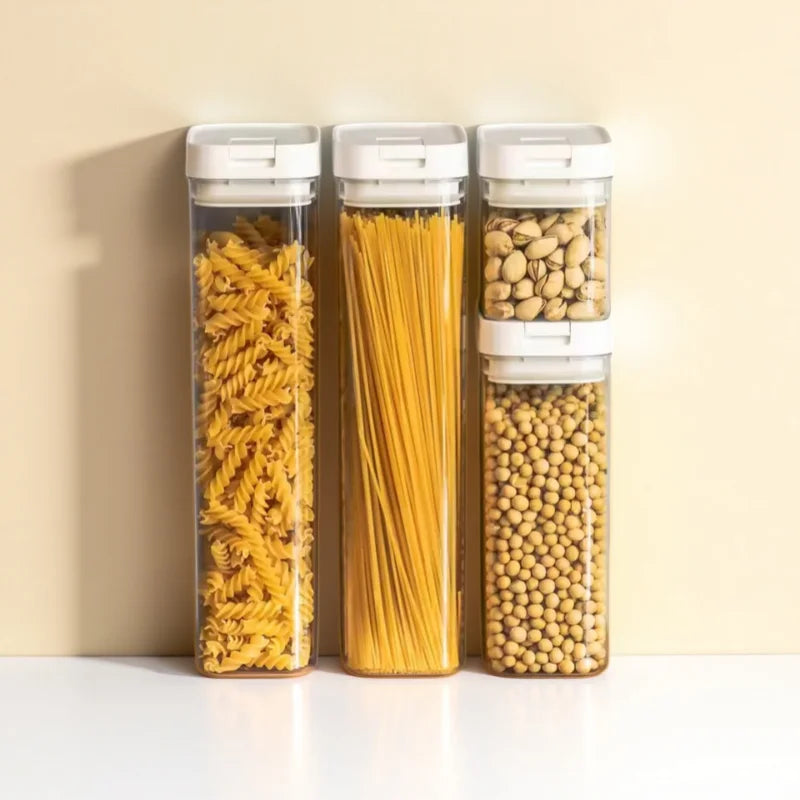 Transparent Airtight Food Storage Container Kitchen Grain Pasta Jar - 17