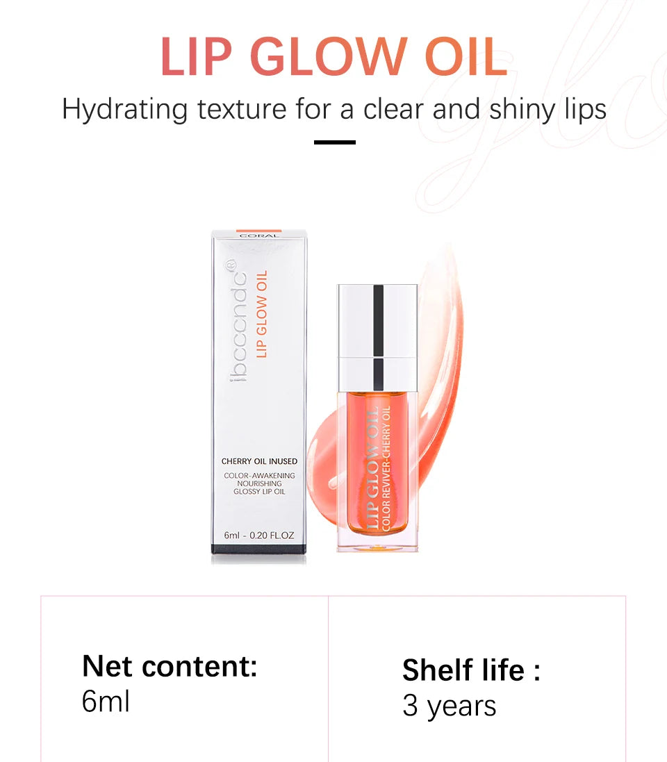 Lip Oil Plumping Gloss Crystal Jelly Moisturizing Tinted Lip Plumper