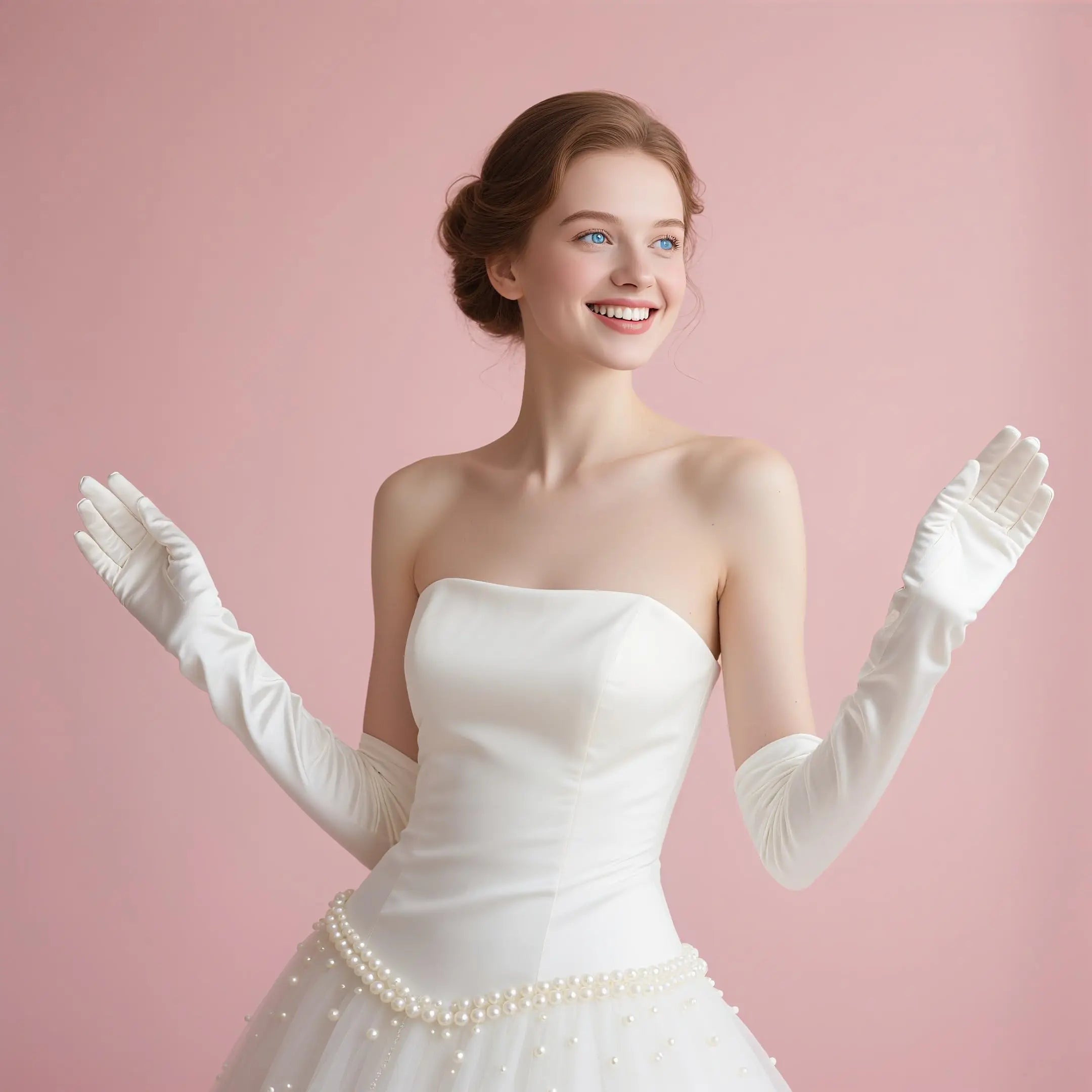 Women Long Elbow Length Spandex Gloves Elegant Wedding Party Sun Protection - 4