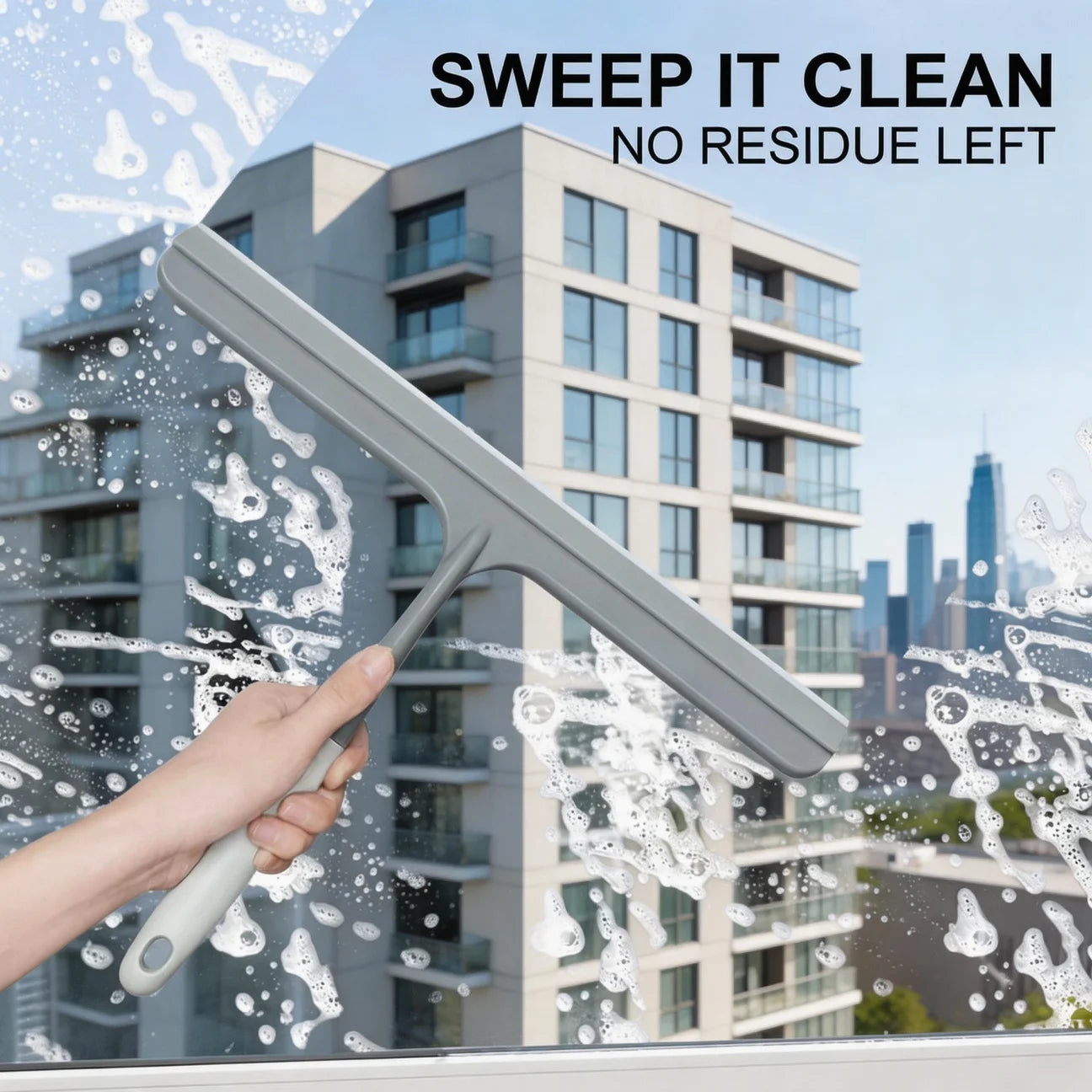 Silicone Squeegee Window Cleaner Multi-Purpose Glass Wiper Scraper Tool - 7