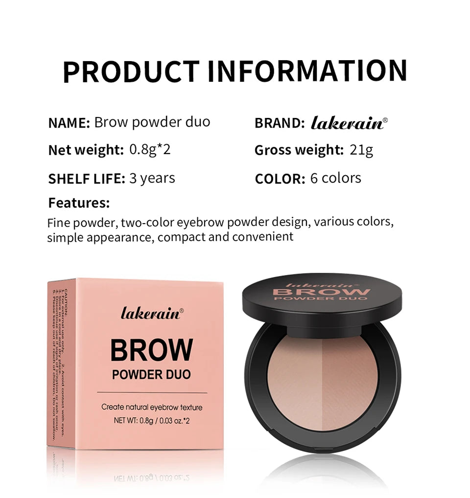 Two-Color Eyebrow Powder Long Lasting Contour and Nose Shadow Makeup