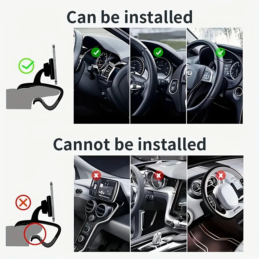 Car Dashboard Phone Holder Clip Rotary Navigation Mount Stand