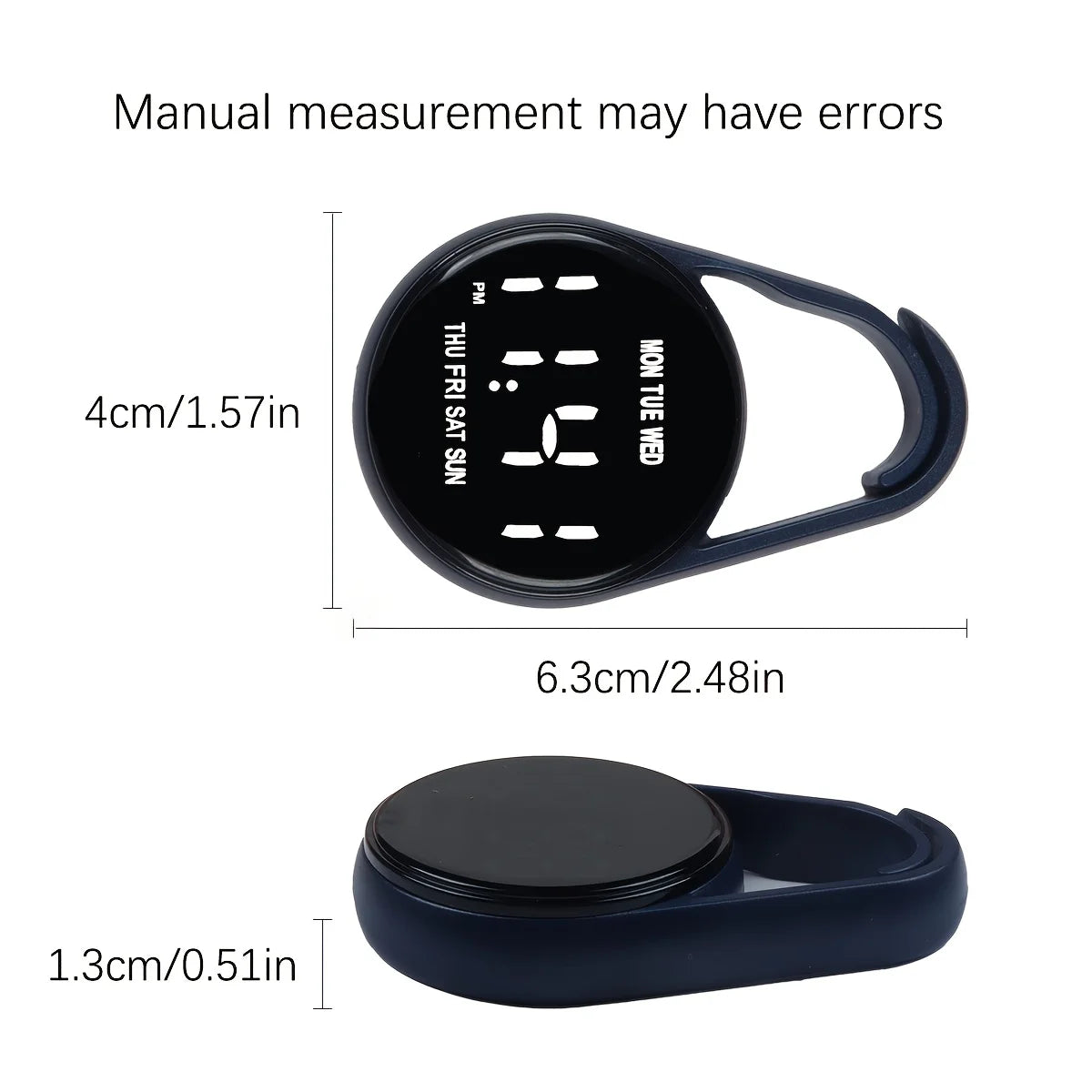 2PC LED Digital Hanging Pocket Watch Waterproof Luminous Carabiner Clock