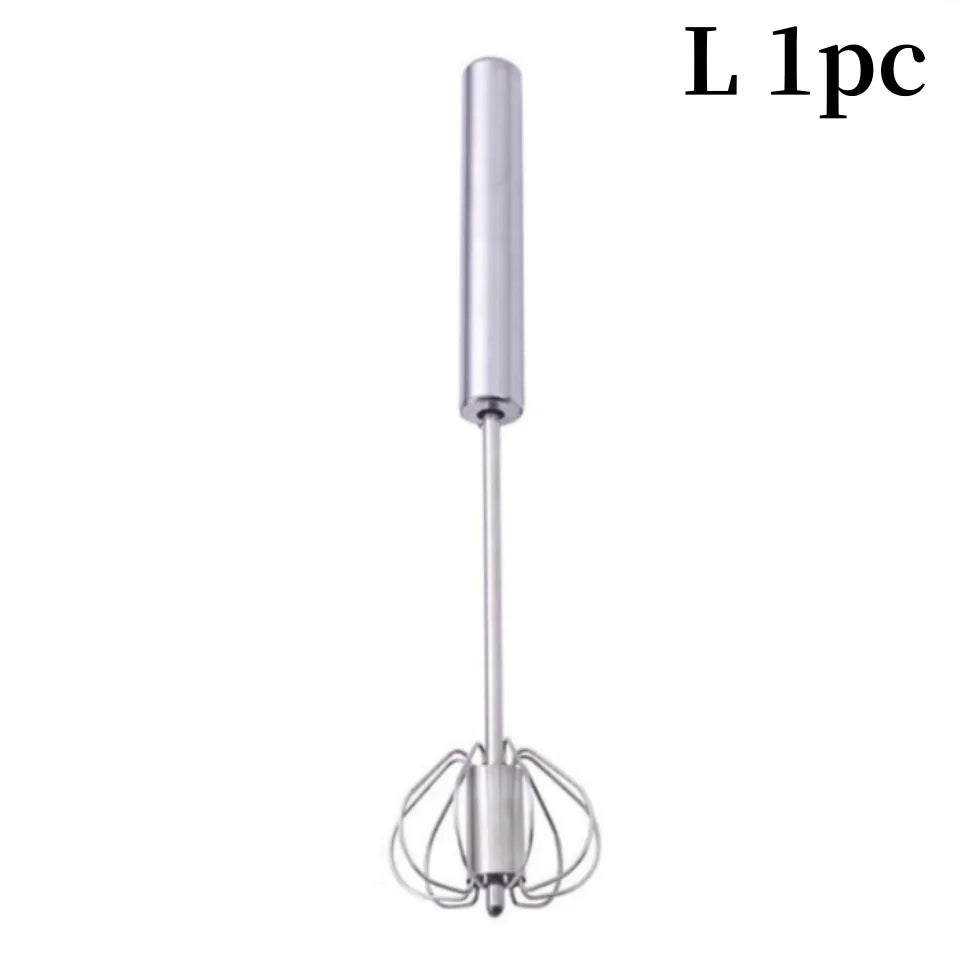 Stainless Steel Semi Automatic Egg Beater Kitchen Hand Whisk Mixer - 22