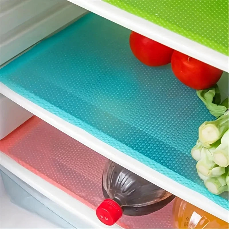 4 Pack Refrigerator Shelf Liners Washable Waterproof Fridge Mats