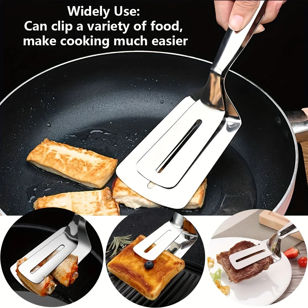 Stainless Steel Steak Spatula Tongs Multifunctional Kitchen Grill Clamp - 18
