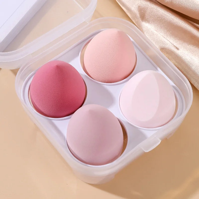 4pcs Makeup Sponge Set Beauty Blender Foundation Cosmetic Puff with Case