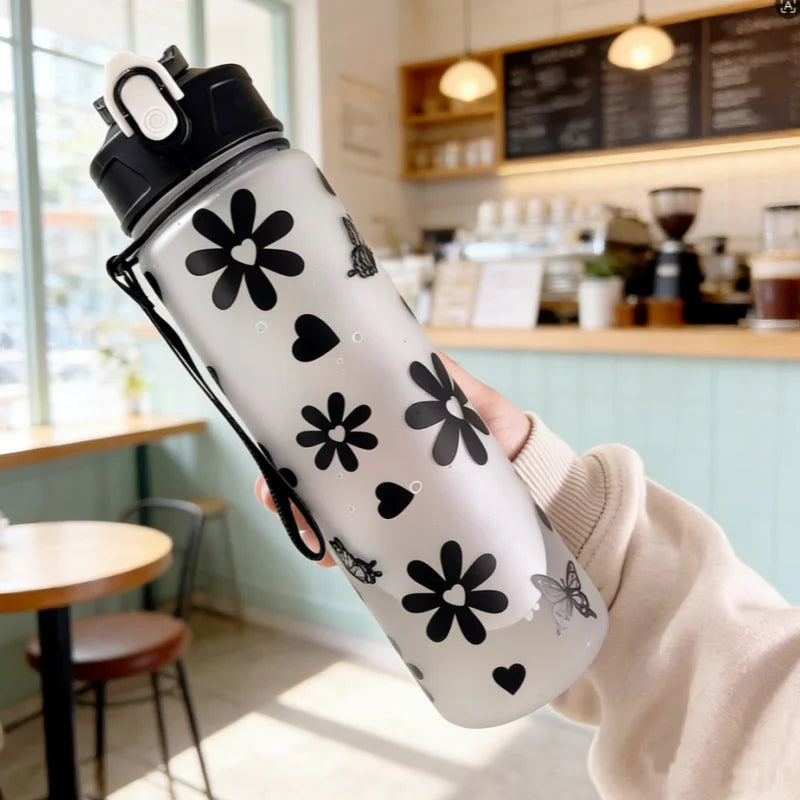 750ml Matte Sport Water Bottle with Straw Leakproof Gym Cup - 19