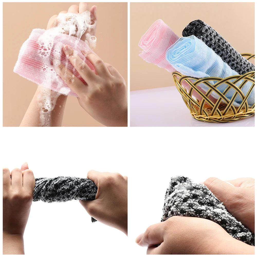 Extra Long Exfoliating Shower Towel Body Scrubber Bath Washcloth 100cm - 8