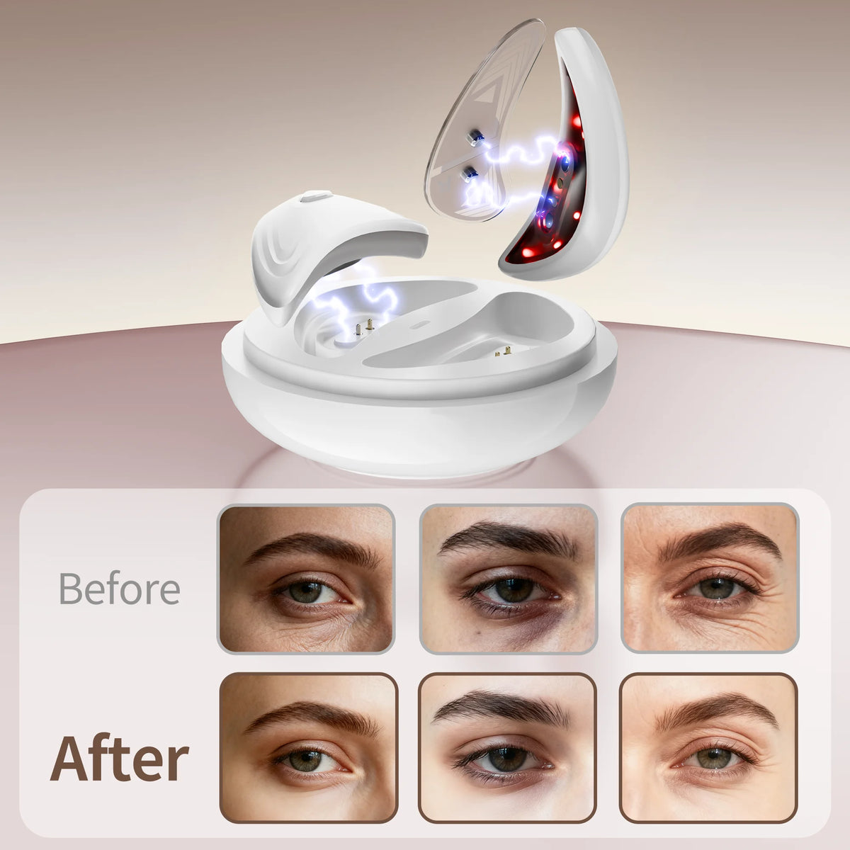 Red Light Microcurrent Under Eye Massager Dark Circles Device
