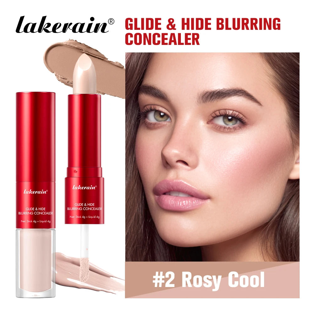 2-in-1 Glide & Hide Blurring Concealer Liquid Foundation Makeup - 23