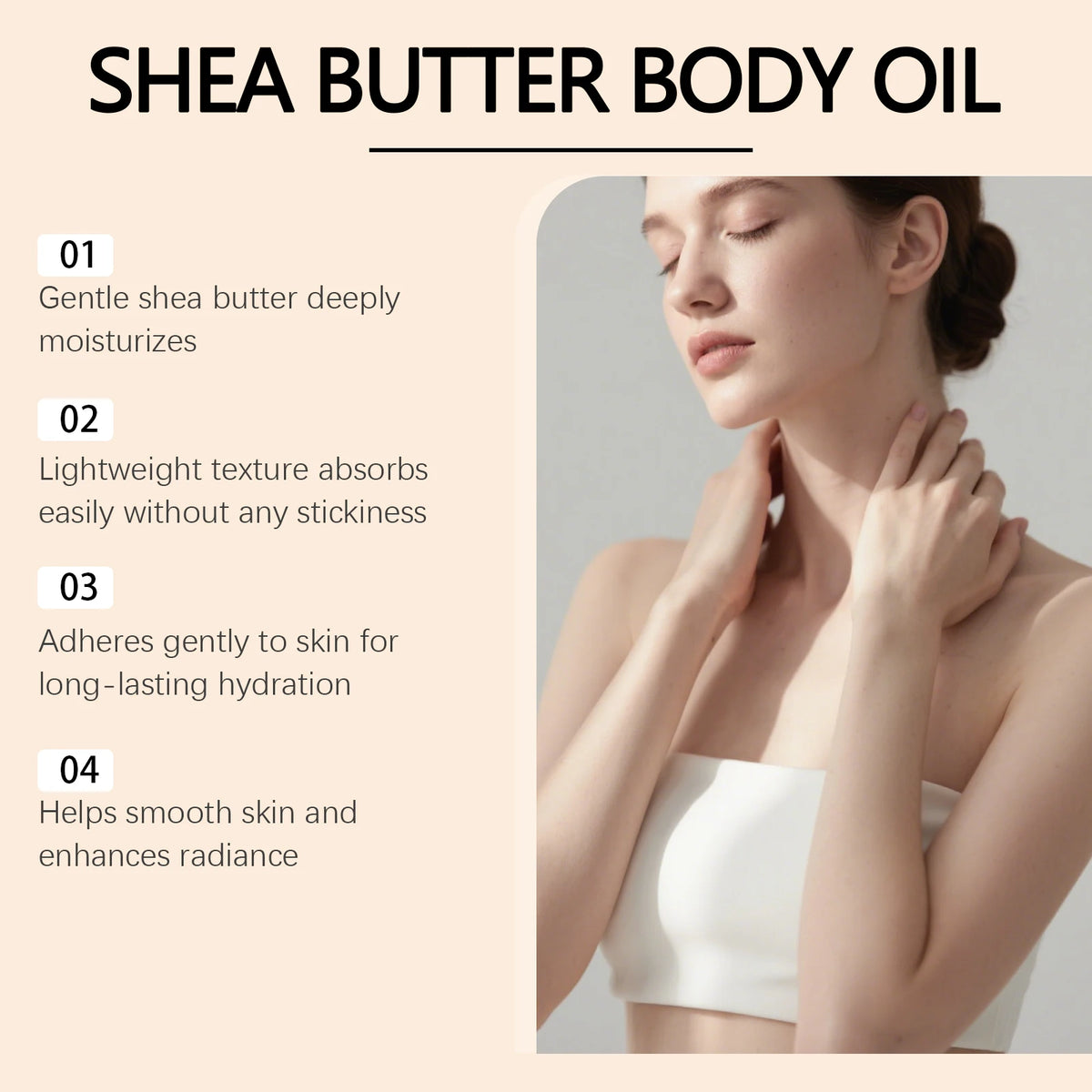 Shea Butter Body Oil Hydrating Massage Care for Dry Skin