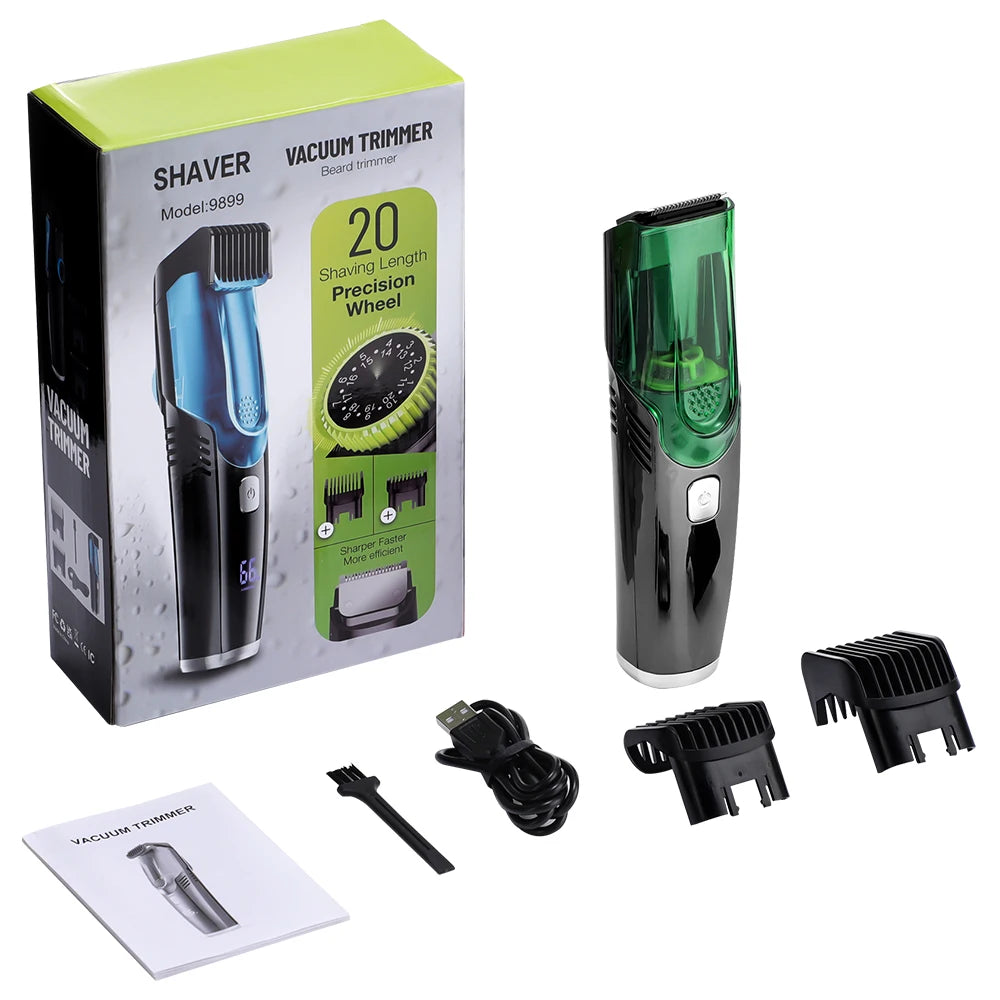 Cordless Beard Trimmer Vacuum Electric Shaver Grooming Kit