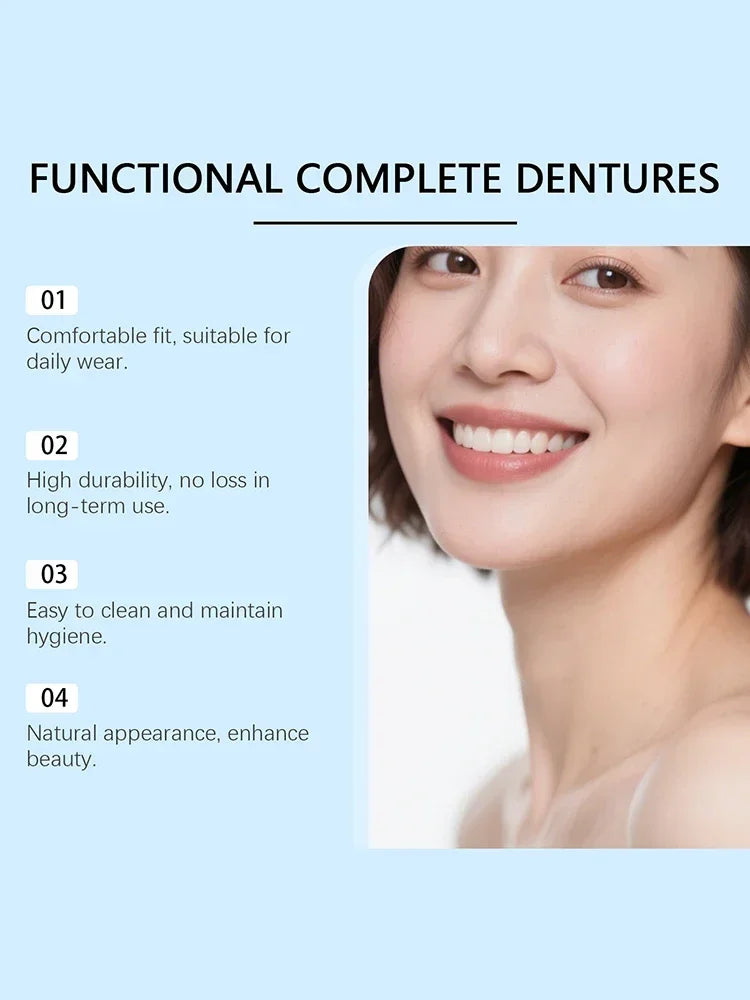 Instant Smile Dentures Full Set Silicone Veneers Fake Teeth Upper Lower - 11