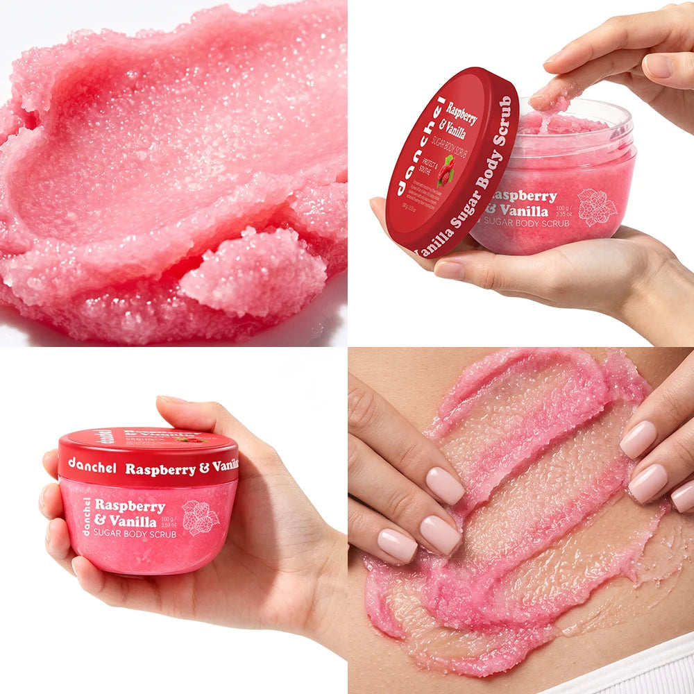 Raspberry Vanilla Sugar Body Scrub Exfoliating Moisturizer Skincare - 5